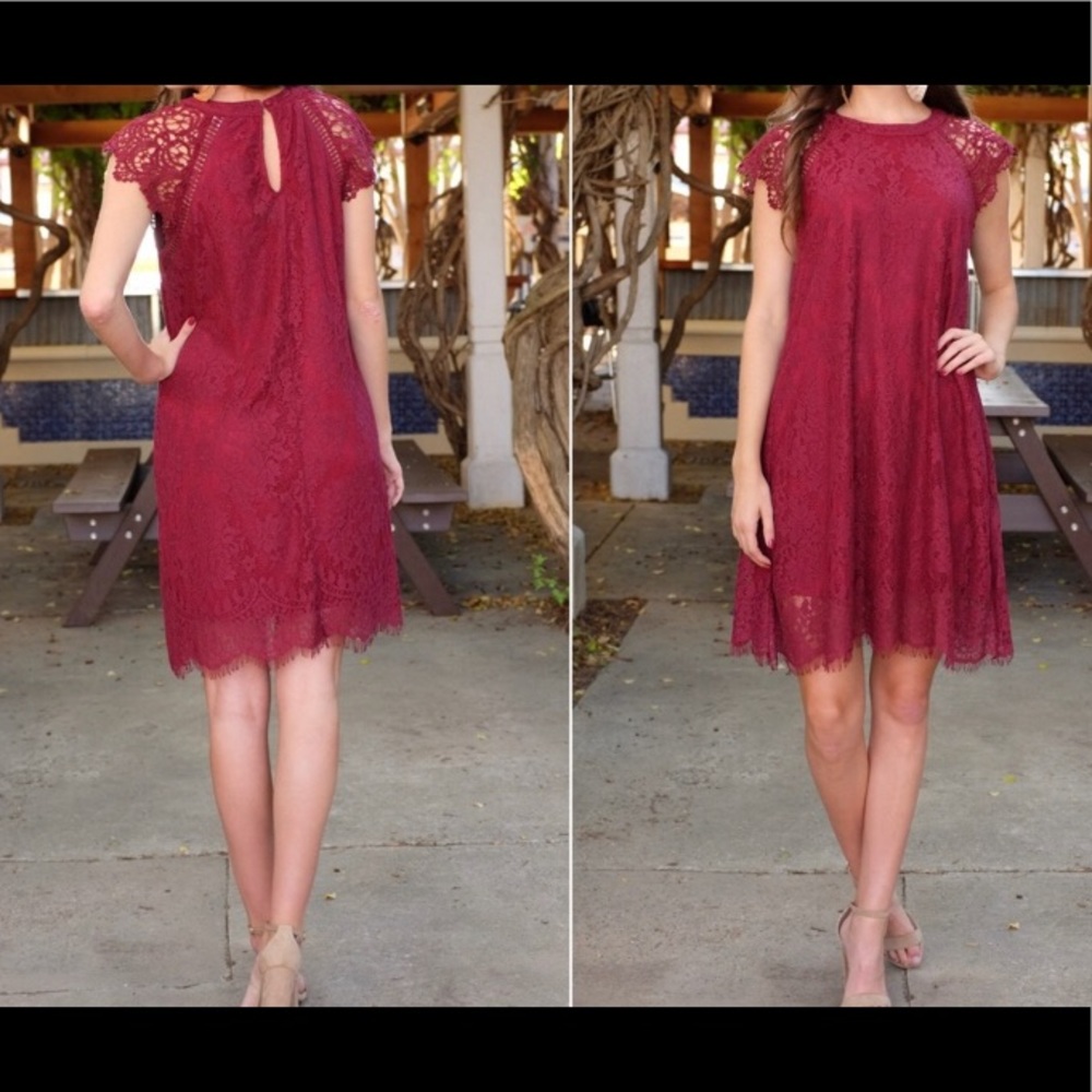 NWT Dress Burgundy Lace